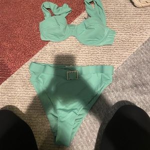 We Wore What Green Bikini Set Size Small Brand New with Tags